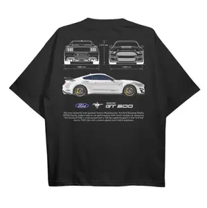 Drive in Style: Car-Themed T-Shirts, Mustang Shelby GT500 T-Shirt, Mustang Shelby GT500 Technical Specs T-Shirt, Racing Sport Car Shirt Menswear Top