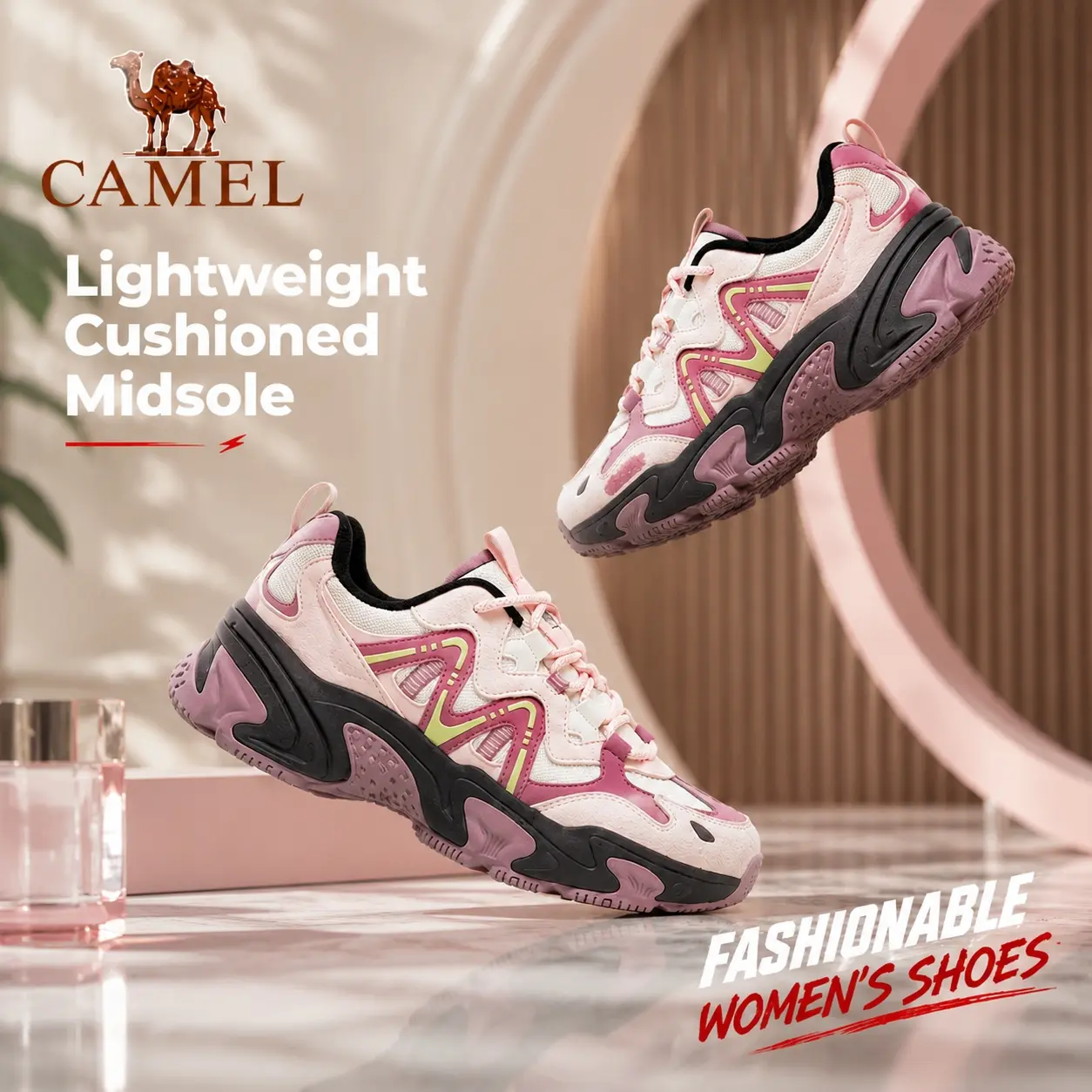 CAMEL Starry Wild Women's Chunky Sneakers – Breathable Platform Dad Shoes, Lightweight Outdoor Walking Running Athletic Casual Fashion Trainers, Spring Summer outfits vacation outfits 2026
