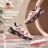 CAMEL Women's Retro Chunky Platform Casual Fashion Trainers - Lace-Up, Fashionable Casual Sneakers with Cushioned Customized Fit, Contrast Stitching for Walking, Back to School, Athleisure