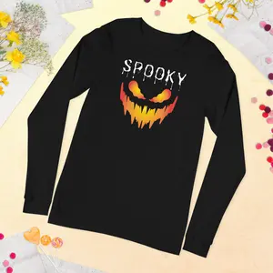 Spooky Halloween Smiley face Unisex Long Sleeve Tee