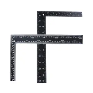 2 count Metal L Square Ruler,90  Right Angle Metric and Inches Ruler, 8 x 12inch Double Sided Ruler, Steel Tempered Measuring Tool for Carpenter Framing DIY Leather  Sewing