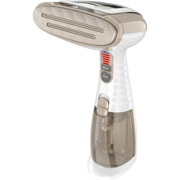 Conair Handheld Garment Steamer for Clothes, Turbo ExtremeSteam 1875W Fabric Steamer, Portable Handheld Design, Strong Penetrating Steam, White/Champagne