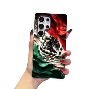 Mexico Flag with Eagle and Snake Pattern Phone Case for Samsung Galaxy S26 Ultra S25 Edge S24 Plus S23 FE S22 S21 Shockproof Durable 2 in 1 Protective Cellphone Casing Cover