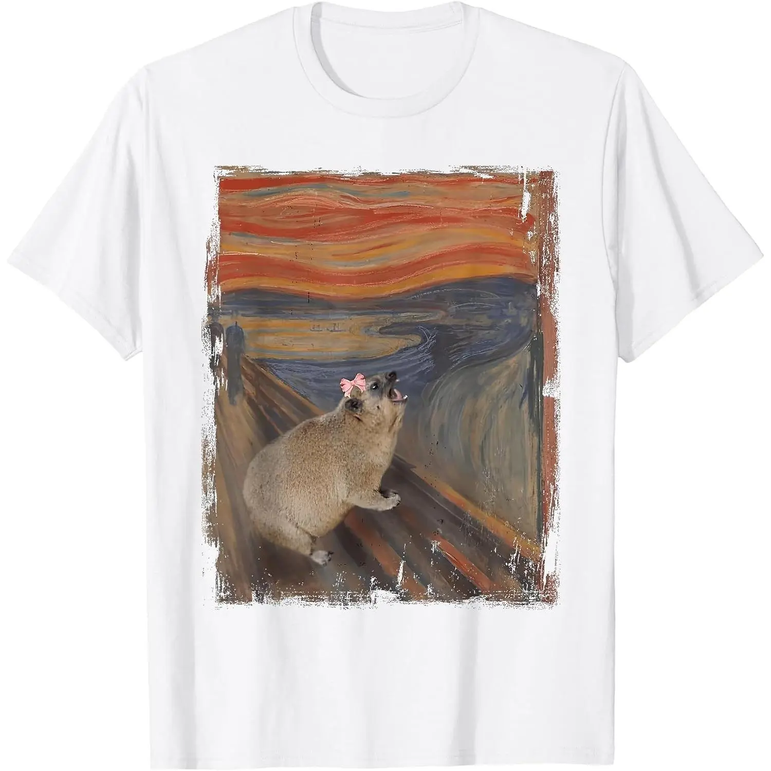 100% Cotton Rock Hyrax Screaming Mama Meme T-Shirt Unisex White Clothing Streetwear