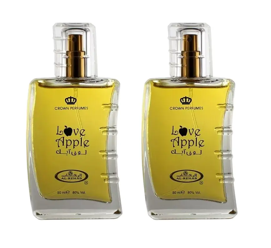 2 pack of Love Apple Spray - Eau De Parfum Natural Spray (50ml/1.65fl.oz.) by Al-Rehab