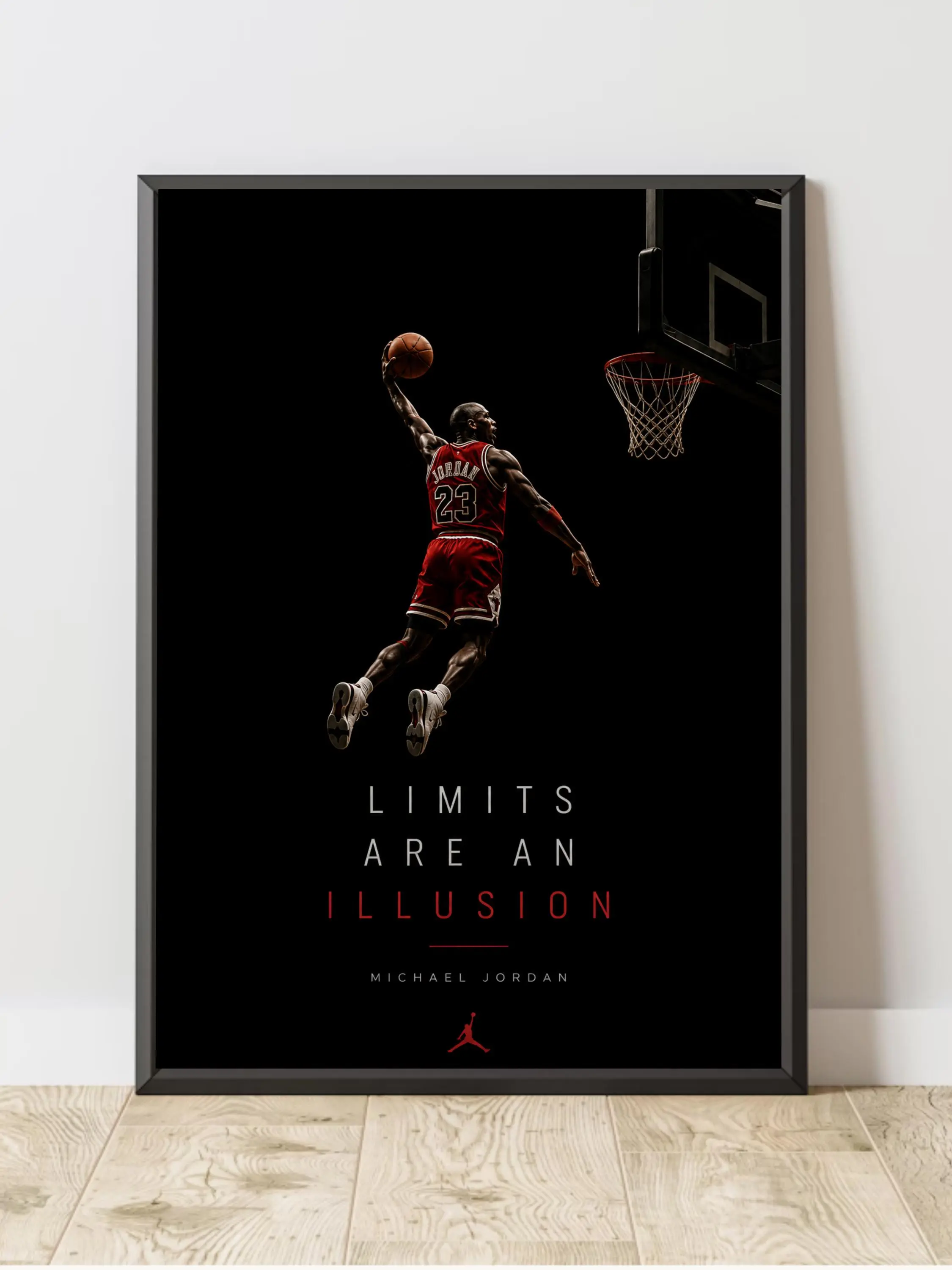 Michael Jordan Dunk Poster, Motivational Basketball Art, Gym Decor