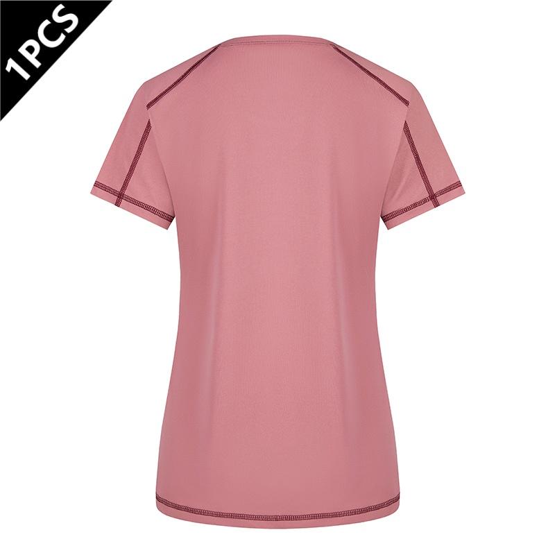 Targeted development five-pack summer women’s quick-dry sports T-shirts featuring contrasting quick-dry designs, short sleeves, elastic breathable fabric, crew neck—ideal for jogging, workouts, fitness, and yoga.