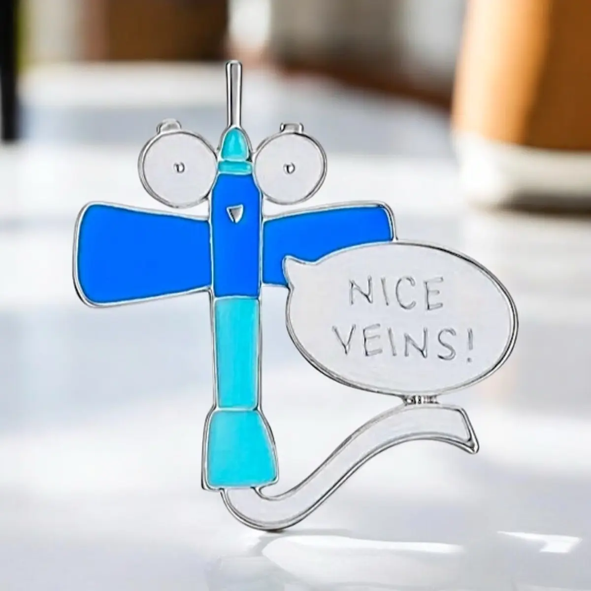 Butterfly Needle Enamel Pin for Nurses and Healthcare Professionals - Perfect Accessory for Your Workwear