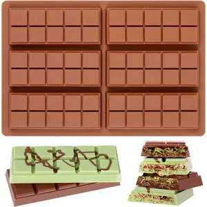 Chocolate Bar Mold - Non-Stick Chocolate Molds, Food Grade Silicone Deep Chocolate Bar Mold for Dubai Chocolate Bar Pistachio, Candy, Chocolate Snacks, Milk Chocolate Bar Fimary