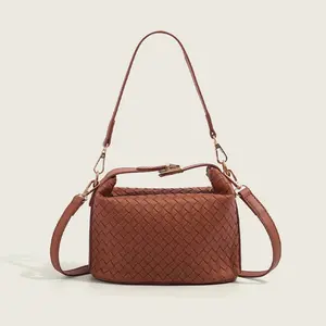 Small Woven Crossbody Bags Purse for Women Trendy Leather Dumpling Lightweight Mini Handbag