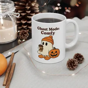 Halloween Pumpkin Ceramic Mug - Perfect for Coffee Lovers, Fall Decor, Gift for Friends, Seasonal Drinkware, Spooky Vibes