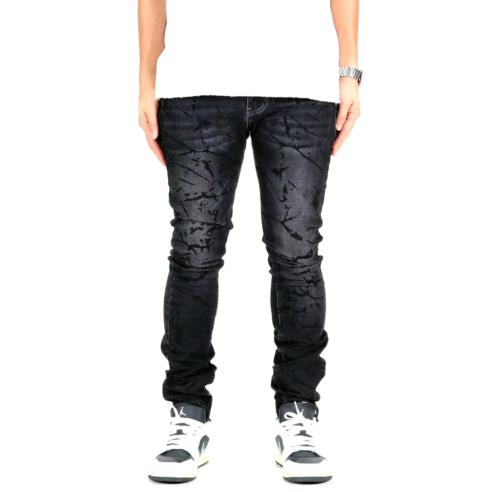 MADDOX Men's Premium Heavy Washed Skinny Denim Pants