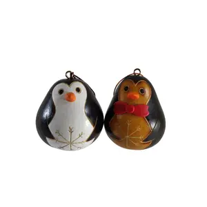 Handcarved Peruvian Traditional Gourd Christmas Tree Ornament Decoration - 3 In, 1-Piece ($18.95) & 2-Piece Set ($32.95)