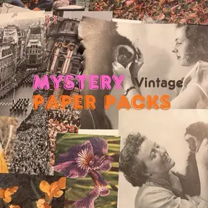 Mystery Vintage Paper magazine photography Ephemera Packs for Collage and Junk Journaling - Perfect for Creative Projects and creative Expression
