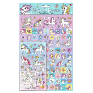 Mega Sticker Fun Includes a large glossy A4 sheet, foiled sheet, and a bag of individual die-cut stickers.