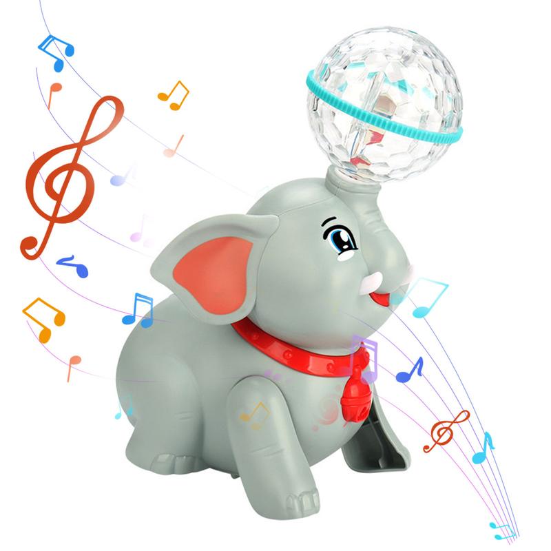 Electric Elephant Toy, Automatic Acrobatic Toy with Light & Music, Universal Rotating Crawling Walking Toy for Boys Girls, Holiday Birthday Gift