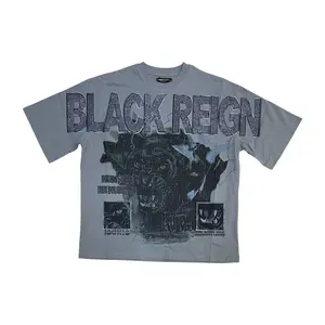 RK1481967 - Black Reign Rhinestone Boxy Graphic T-Shirt