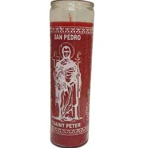 San Pedro Candle Saint Peter Keeper of the Keys & Heavenly Gates Non-Toxic Devotional Red Candle for Spiritual Guidance and Protection