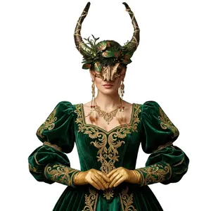 Woodland Krampus Ram Goat Horns Devil Halloween Masquerade Party Mask
