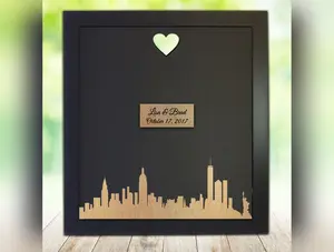 City Skyline - Custom Wedding Guest Book Frame