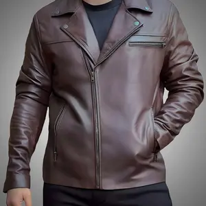 Cuir Jackets Men's Racer Jacket - Classic Style Soft Genuine Lamb Leather Zipper Closure Fleece Lined 100% Polyester Interior 5 Pockets Handcrafted Coats