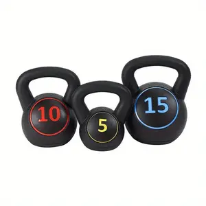 5, 10, and 15 Pounds Premium  Wide Grip Kettlebell Set - Ergonomic Design for Comfortable Fitness Exercise - Heavy-Duty Construction for Long-Lasting Performance
