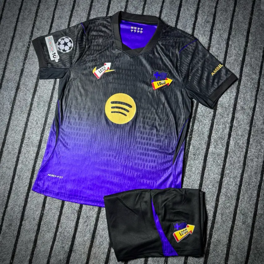 Barcelona 2026/27 Black Purple Away Soccer Jersey Set – Premium Breathable Football Kit for Men & Women