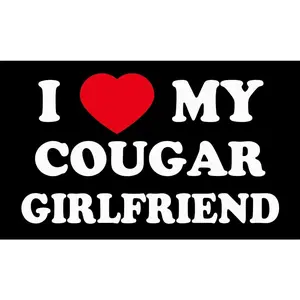 I Love My Cougar Girlfriend Flag I Heart My Cougar Girlfriend - 3x5 Feet Funny Decoration Banner Tapestry for Indoor And Outdoor Decorative