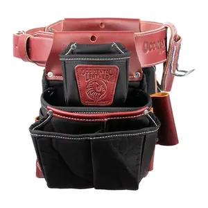 8087 Occidental Leather 8087 OxyLights Driver Tool Belt Setup with Red and Black Canvas Pockets