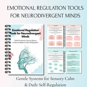 Neurodiverse Emotion Regulation Tool Kit, Daily Relaxation Practices, Sensory Balance Resources, Stress Relief Coloring, Goal Setting Guide