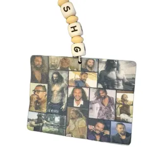 Jason M Car Freshener with Collage Design and Beaded Charm for Aromatic Car Interior