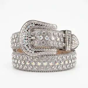 Men's Stone-Embellished Western Belt