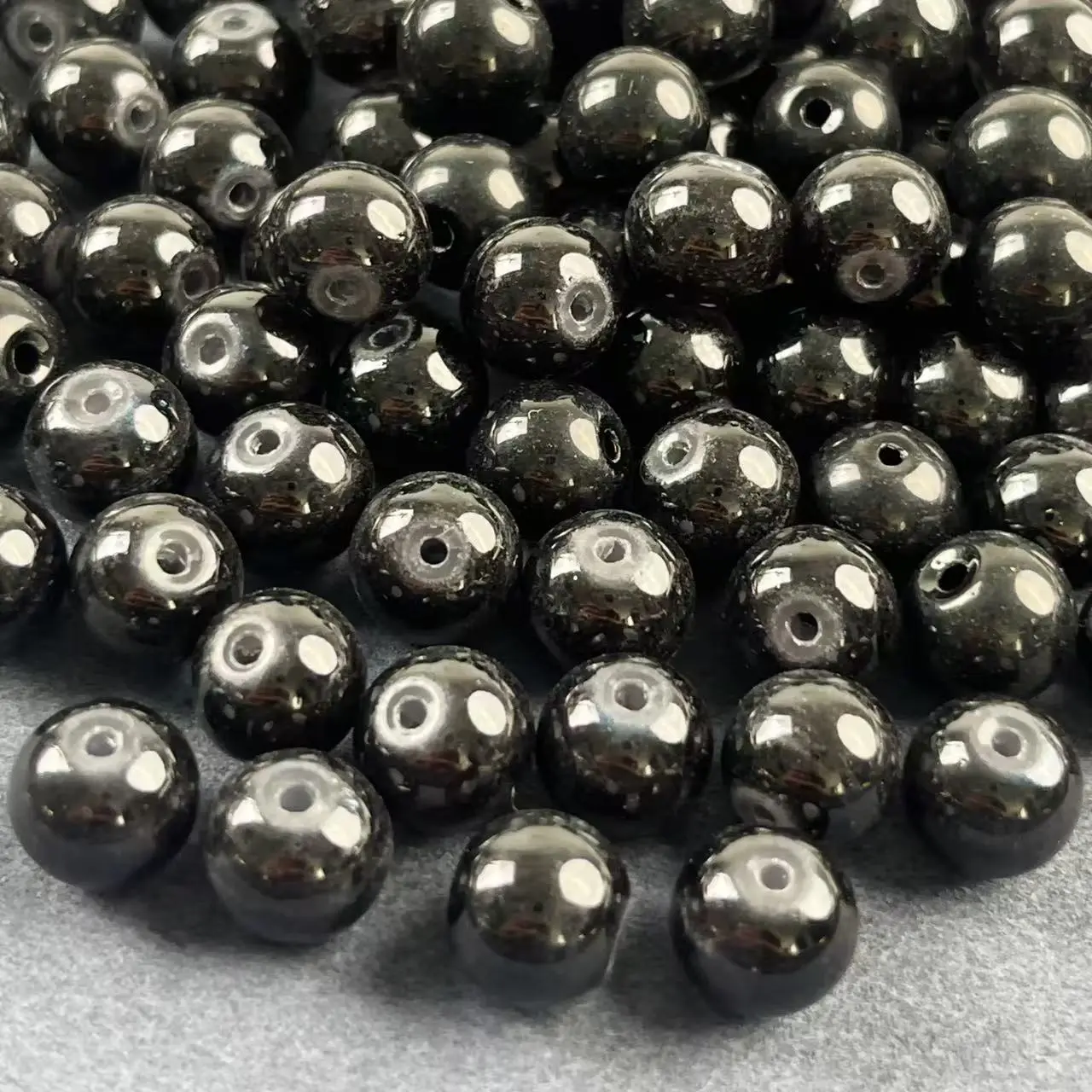 【DIY05】10mm Black Solid Glass Bead 50ml