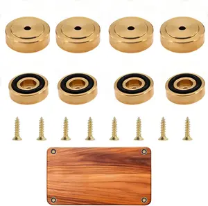 8 Pack 1 Inch Solid Brass Cutting Board Feet with Non-Slip Rubber Pads, Premium Kitchen Upgrade for Cutting Board Stability and Counter Protection