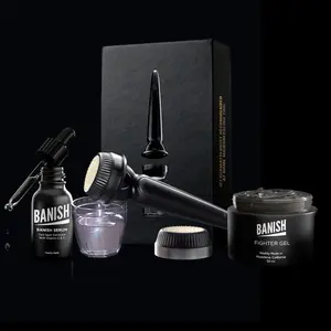 Collagen Essentials Set -  Spa Results at Home.  Banish Kit with 2 replaceable heads, Vitamin C, E, Ferulic Serum and Fighter Gel