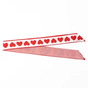 Camile Skinny Scarf Heart Print