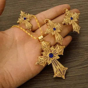Ethiopian Cross Jewelry Set | Necklaces Earrings Rings &