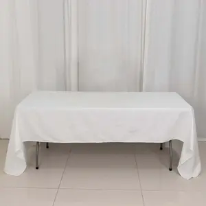 100% Cotton Rectangle Tablecloth 60"x126" White Linen - Soft & Breathable Table Cover for Stylish Tablescapes