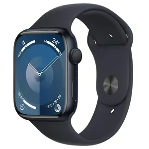 Refurbished Apple Watch Series 9 45mm GPS Midnight Aluminum Case Midnight Sport Band 2023 with S9 SiP Chip & Watch Charger Block and Cable