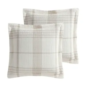 Waffle Plaid Euro Sham Set of 2
