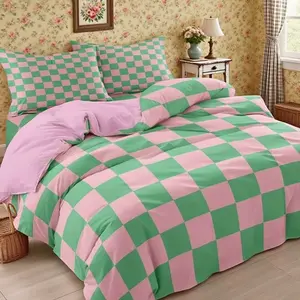Chessboard Bedding Set, Soft Comfortable Bedroom Essentials, Includes 1 Duvet Cover and 2 Pillowcases, Perfect Home Decor, Decorative Bedding Set