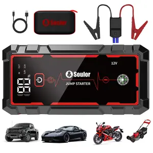 Soulor CY20 PLUS Portable Car Jump Starter 8000mAh 12V Battery Booster Power Bank with LED Emergency Light USB Type-C Fast Charging for Cars SUVs Trucks Motorcycles