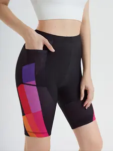 Women's Cycling Pants with Seat Pad, Bicycle Road Shorts, Mountain Bike Three-Quarter Trousers, Casual Slim-Fitting, Skinny Biker Shorts Spring & Fall