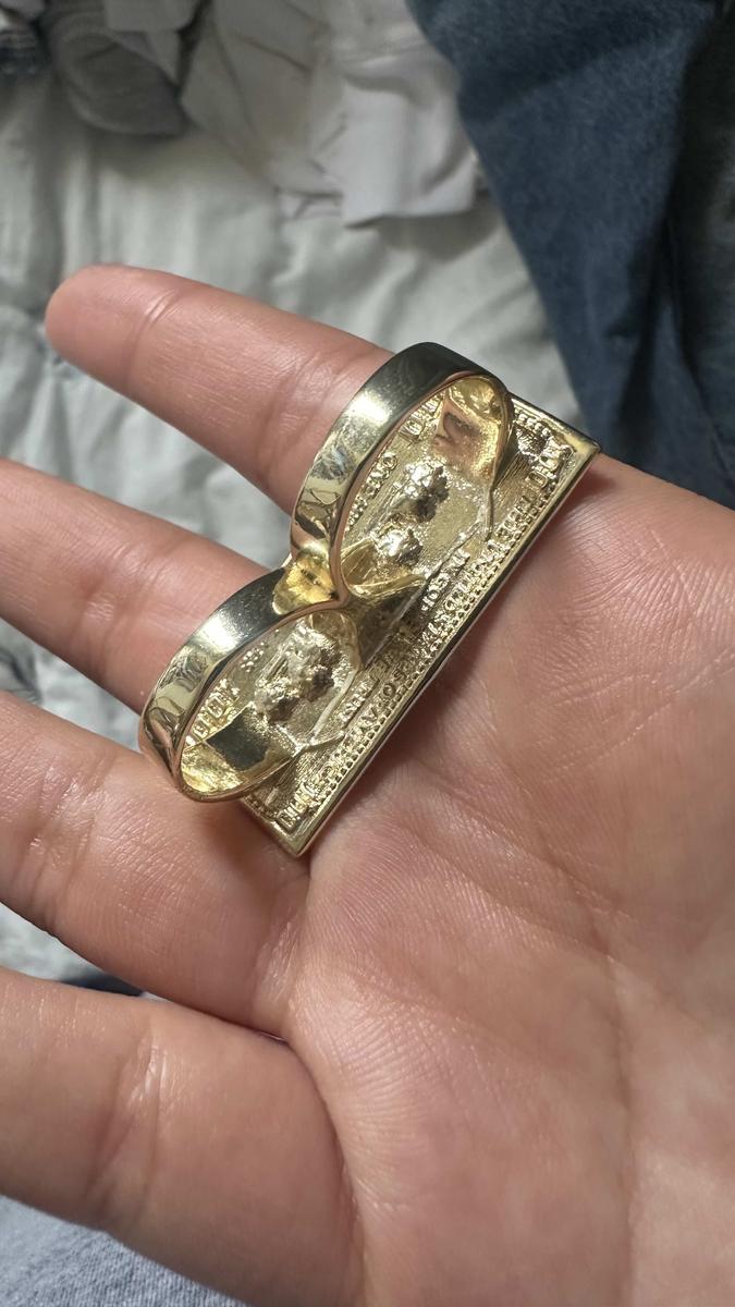 Item: 100 Dollar Ring With Nugget Design , 9