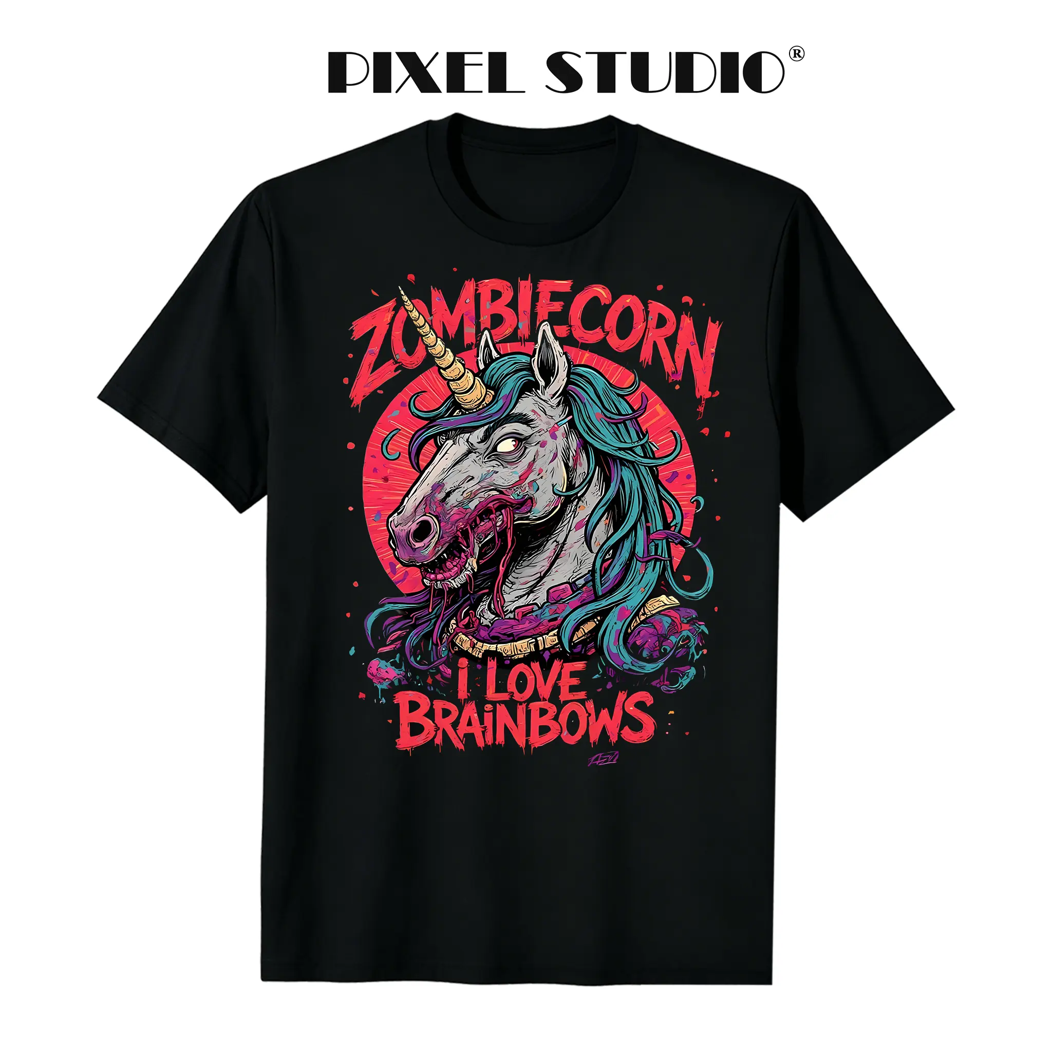 Mens Zombie Unicorn Halloween Graphic Heavy Cotton 7.05 oz Short Sleeve T Shirt Soft Breathable And Loose Retro Western Theme Shirt with Cowboy Cactus And Pumpkin Lantern Perfect for Autumn Winter Streetwear Western Theme Parties Ch