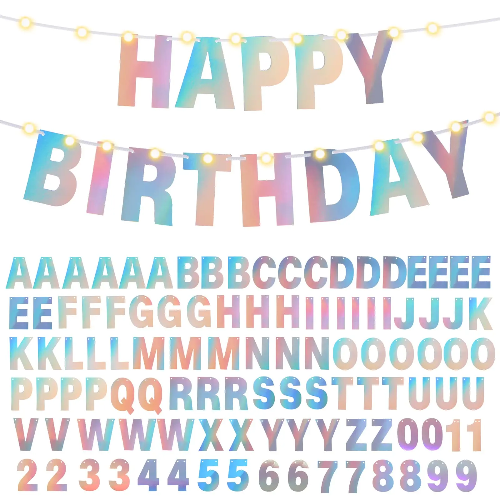 112PCS DIY Letter Banner Kit with 107 Letters & Numbers, 3 Ropes for Christmas & Birthday Parties