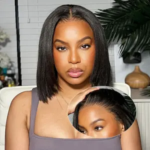 Moreface Beauty 5*7 Hd Lace Closure Wigs Human Hair Wear and Go Glueless Wigs Human Hair 100% Straight Bob Wig