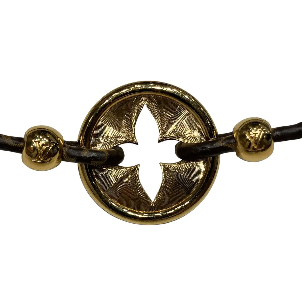 Pre-owned Louis Vuitton Gold-plated Small Leather Goods Bracelet Baby Flower Bracelet