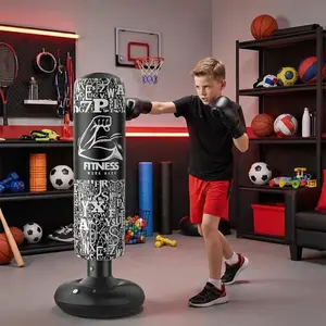 Pursuefree Inflatable Punching Bag for Teens, Home Fitness Training Dummy, Water-Filled Boxing Column, Youth Martial Arts Equipment