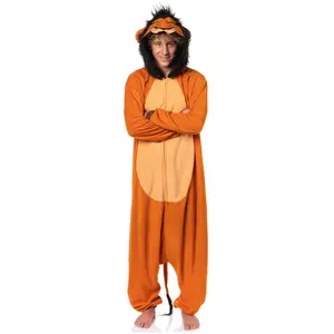 Disney The Lion King Scar Cozy Micro Fleece Villain Scar Costume Cosplay Unisex One Piece Pajama Hooded Union Suit